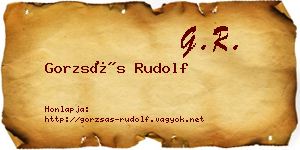 Gorzsás Rudolf névjegykártya